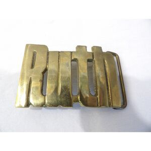 Solid brass belt buckle, Ruth name, vintage